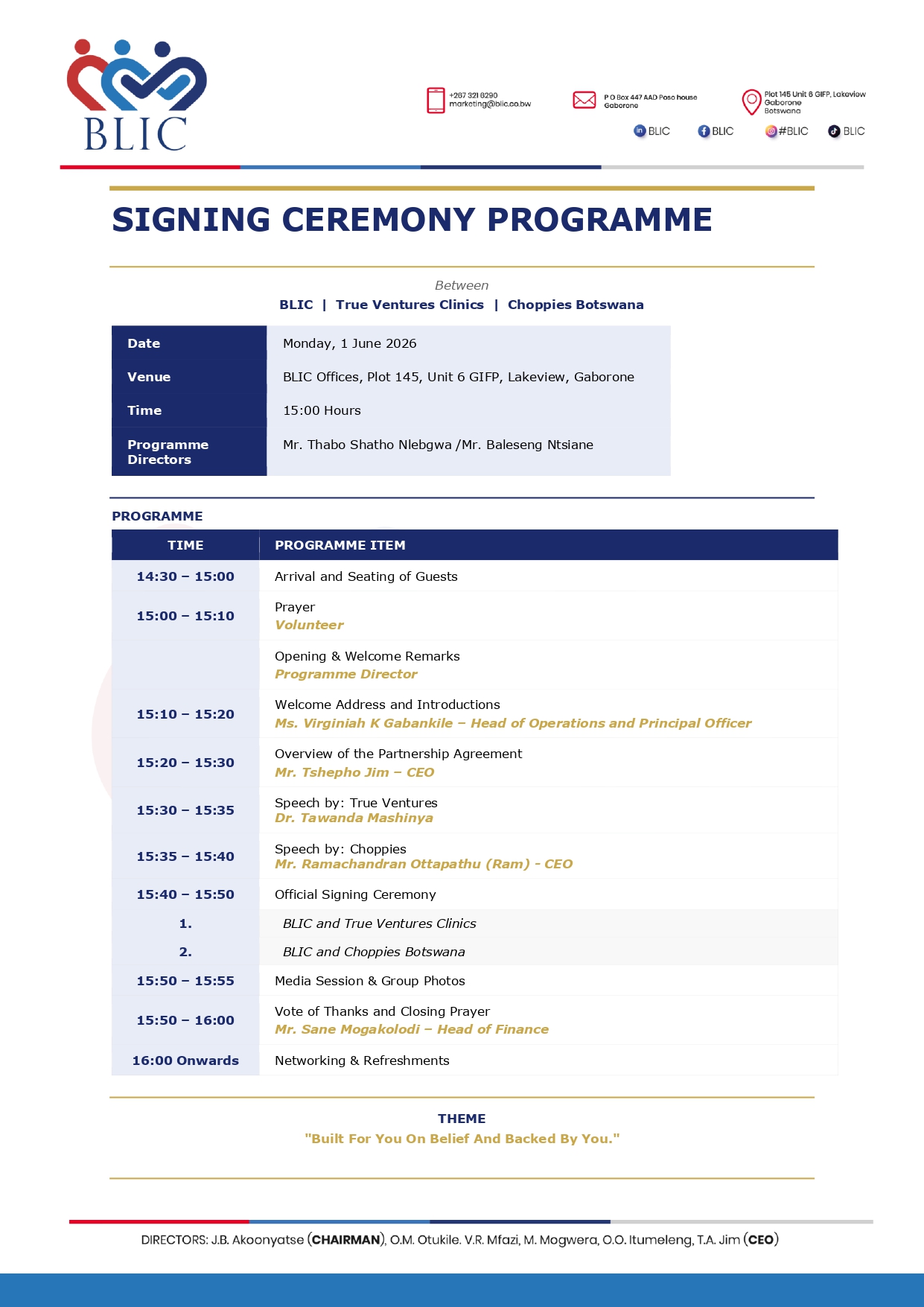 Programme visual blue theme